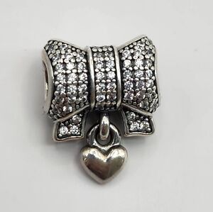 Pandora Silver Bow with Heart Charm